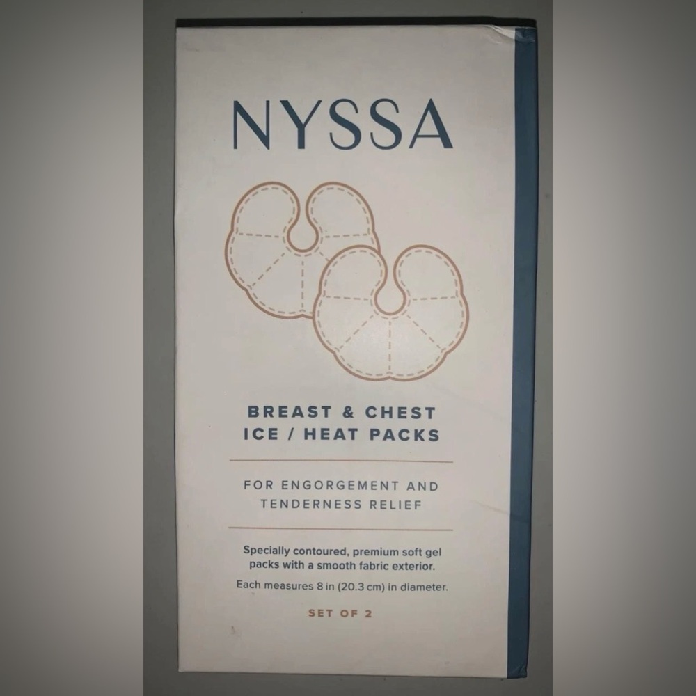 BREAST & CHEST Reusable ICE/HEAT PACKS " Set of 2 " By NYSSA  Engorgement Relief